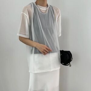 The Frankie Shop Ramy Mesh Tee - White